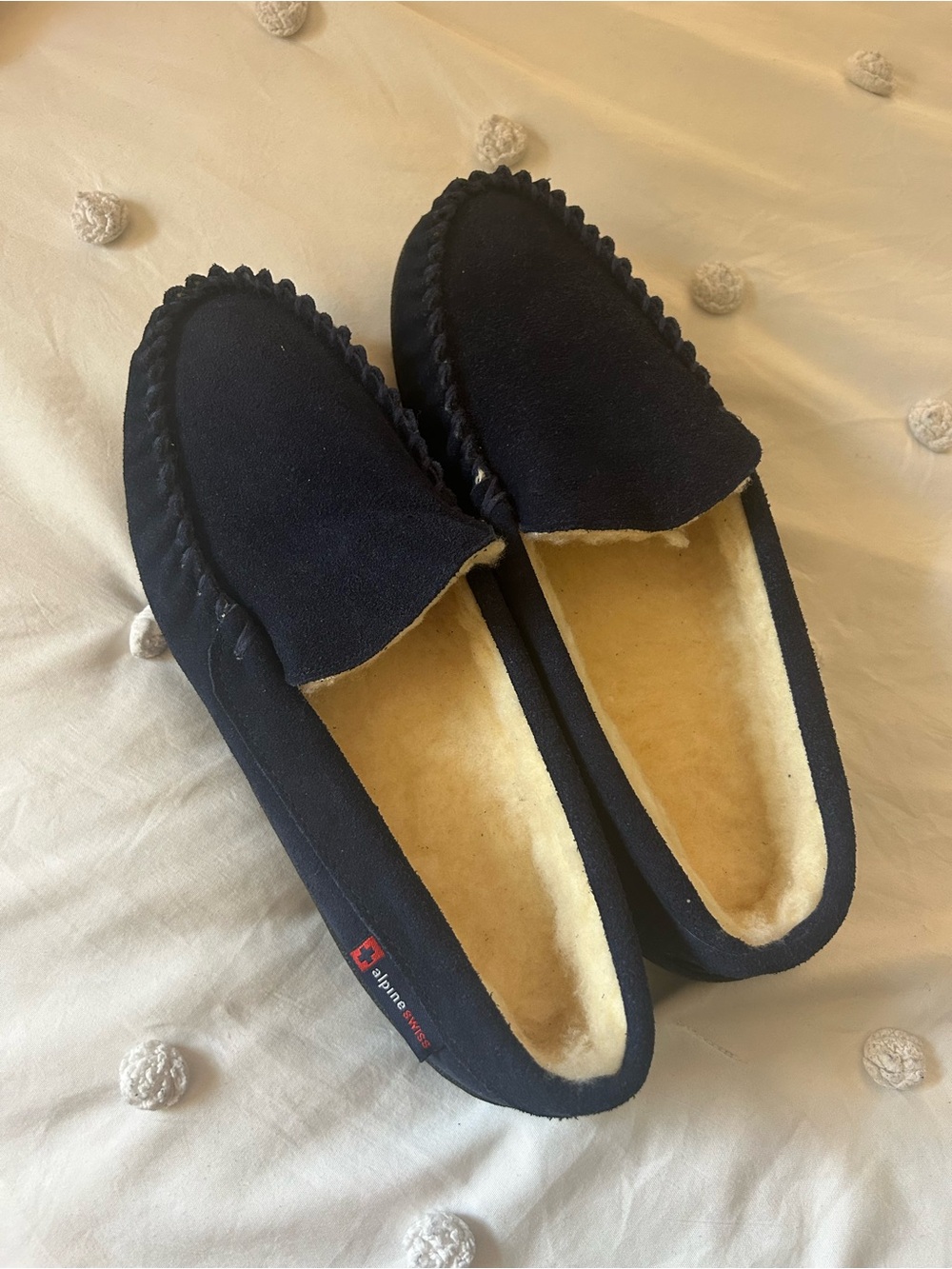 Alpine Swiss Navy Blue Slippers